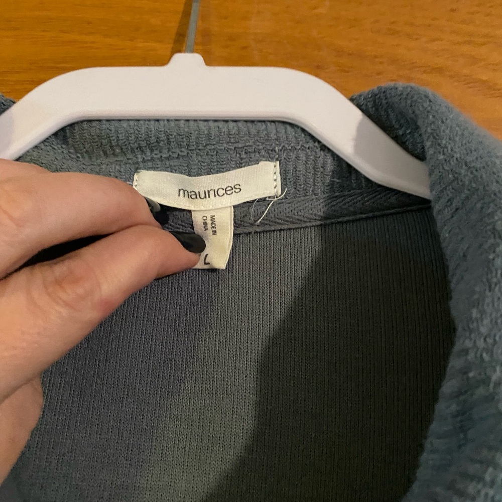 Maurices Slate-Gray Ribbed Button Jacket - Picture 5 of 6